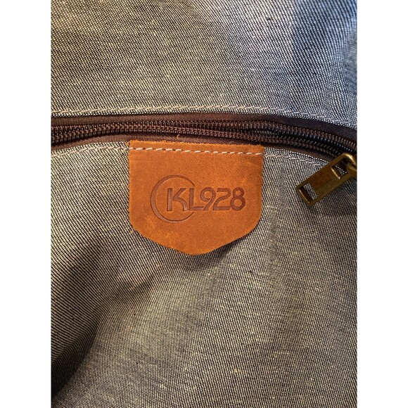 KL928 Canvas & Leather Bag Sling Crossbody Backpack Purse Multi compartment - Picture 10 of 12